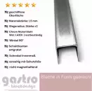 Edelstahl U-Profil , K240 geschliffen, 1,5 mm stark, Einfass Profil